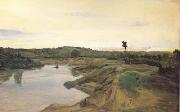 Jean Baptiste Camille  Corot La promenade du Poussin (mk01) painting